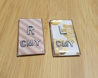 Cheetah xray marker set lead Radiology, xray markers with initials, rad tech, x-ray tech, rectangle
