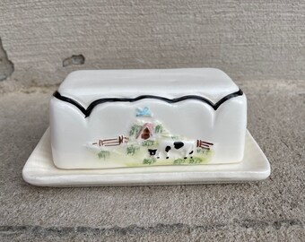Vintage Design Decorative Butter Dish Cheese Container with Lid Creative Gift for Housewarming C