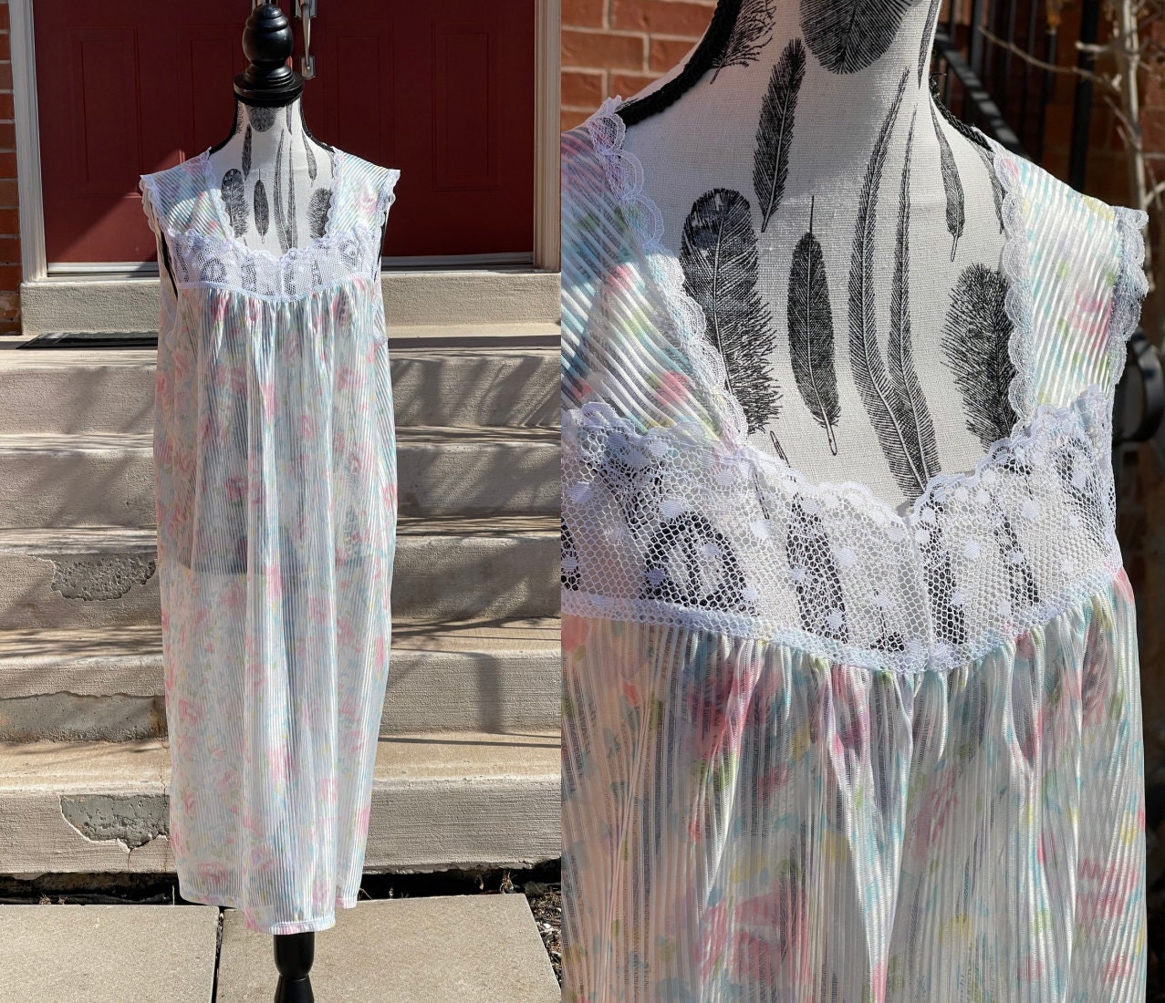 Tulle Long Night Dress Women Fairy Vintage Victorian Nightgowns Romantic  Sleepwear Autumn Modal Lace Peignoir Nightwear (Color : White, Size : Xl  Code) : Buy Online at Best Price in KSA 
