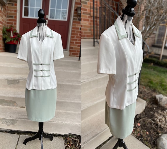 Vintage Skirt Suit / 80s Skirt Set / 80s Power Sui