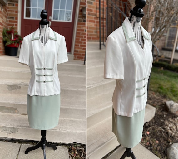 Vintage Skirt Suit / 80s Skirt Set / 80s Power Su… - image 1