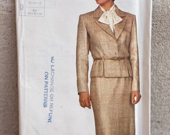 Vintage Simplicity 1985 Misses Skirt and Unlined Jacket Sewing Pattern 7000 / Vintage Skirt Set / 80s Womens Suit Pattern / Jacket Skirt Set