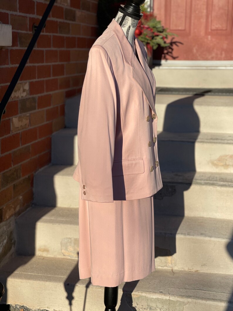 Vintage Liz Claiborne Pink Silk Skirt Set Silk Blazer Silk Midi Skirt Pink Silk Suit Jacket Skirt Set Vintage 90s Suit