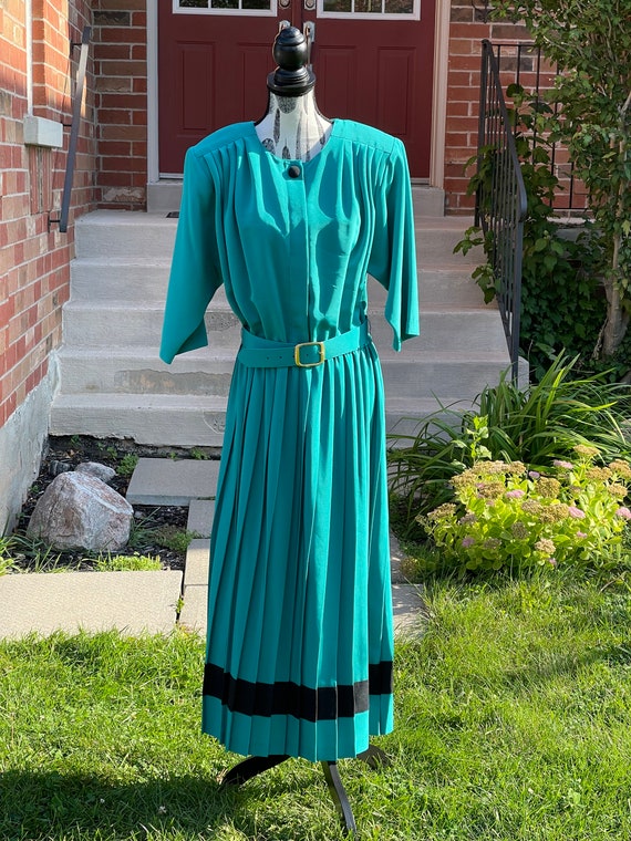 Vintage Joseph Ribkoff 80s Secretary Dress / Blouson Dress / Shirt Dress  for Women / 80s Pleated Day Dress / Vintage Midi Dress -  Canada