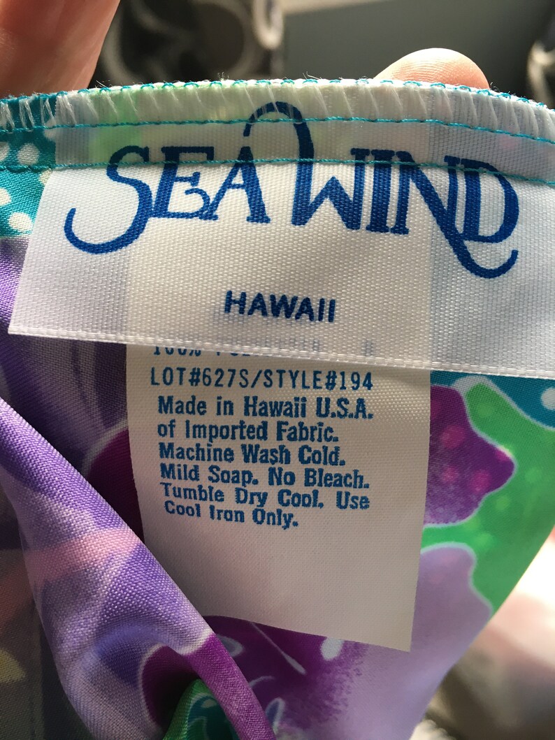 Sea Winds Vintage Hawaiian Dress Women Tiki Dress Hawaii Dress Hawaiian Fabric Swimsuit Coverup Sarong Size Small