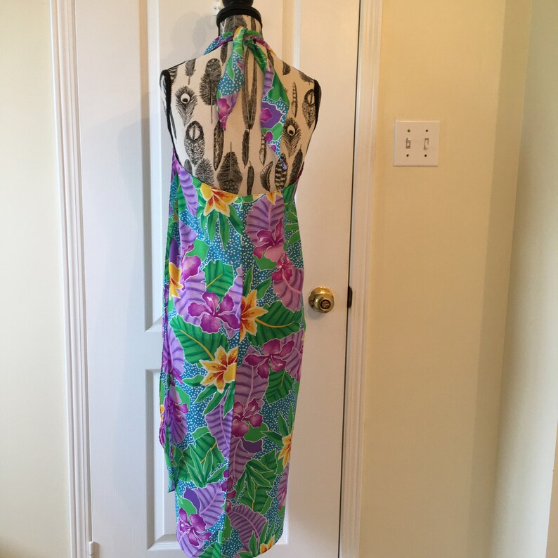 Sea Winds Vintage Hawaiian Dress Women Tiki Dress Hawaii Dress Hawaiian Fabric Swimsuit Coverup Sarong Size Small