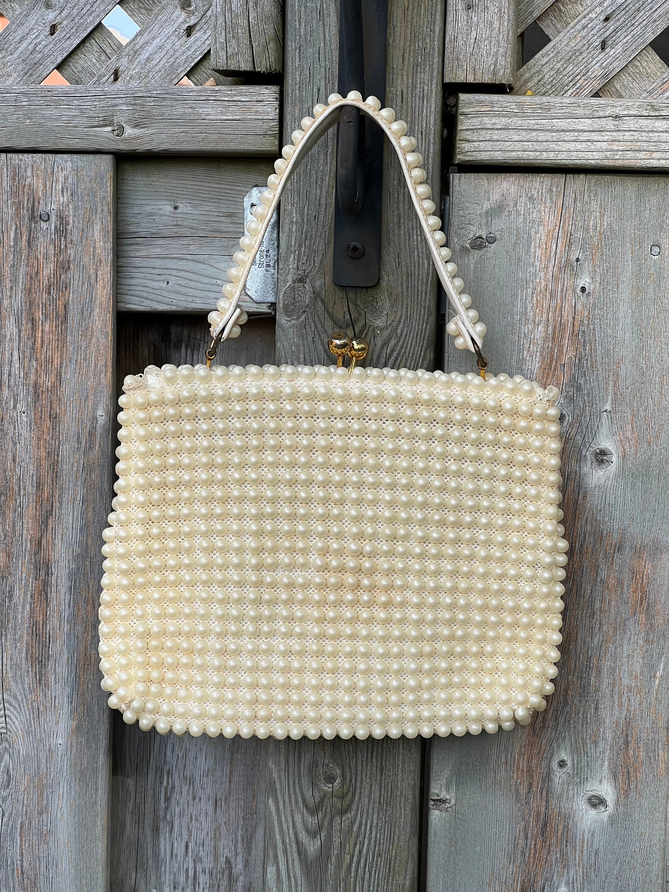 Vintage Fashion Express Beaded Purse/vintage Wood Beaded Purse/boho Purse/vintage  Wood Bead Purse - Etsy