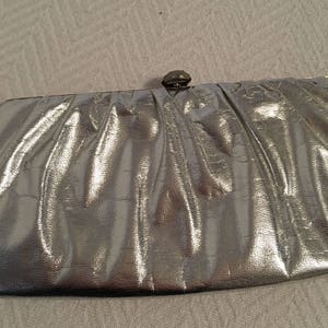 Vintage Silver Evening Bag Silver Clutch Purse Silver Evening Clutch Silver Evening Bag Silver Clutch Bag 60s Clutch Bag 1960s Purse image 5