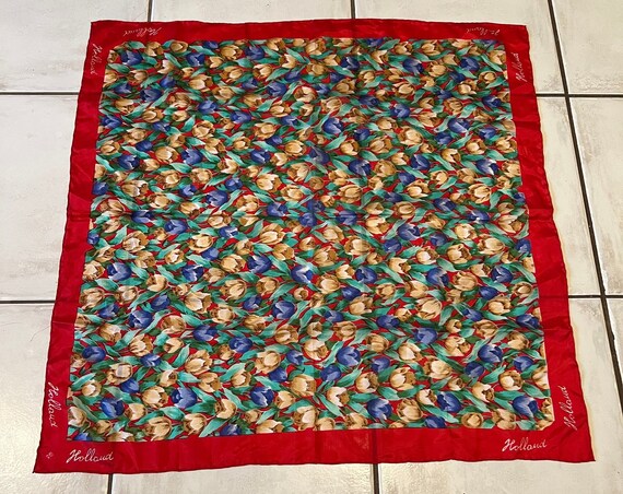 Broderie Crewel Hollandaise Vintage - Tulipes, Cœurs, Trèfles Et Oiseaux - Encadrée 15 Cm