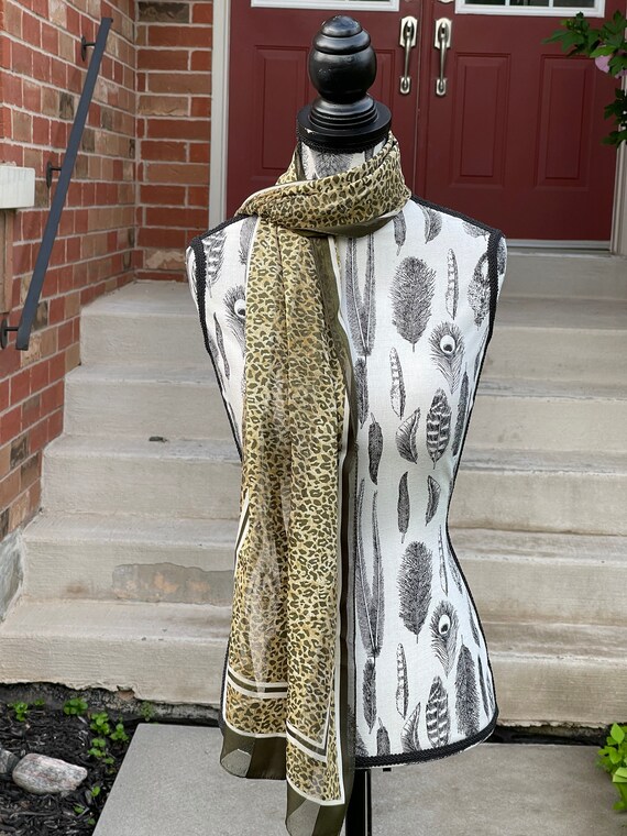 Vintage Animal Cat Print Hair Scarf Women / Vinta… - image 3