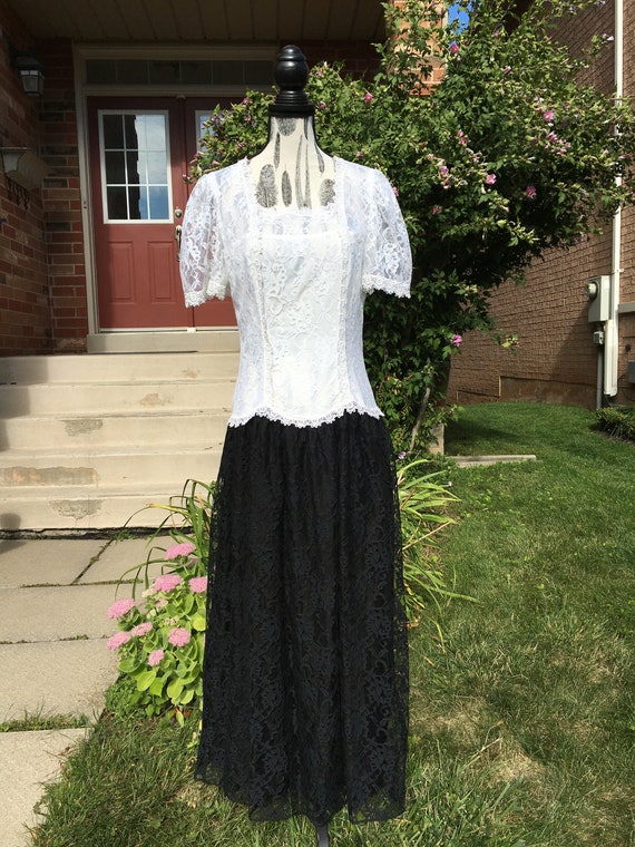 Vintage 90s Lace Maxi Dress / Elegant Long Dress … - image 2