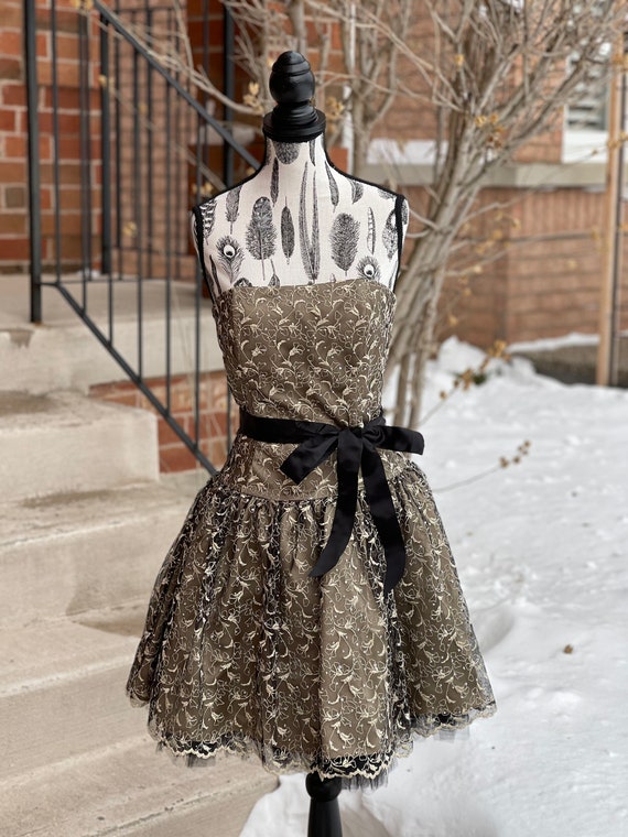 Semi formal black and gold best sale dress