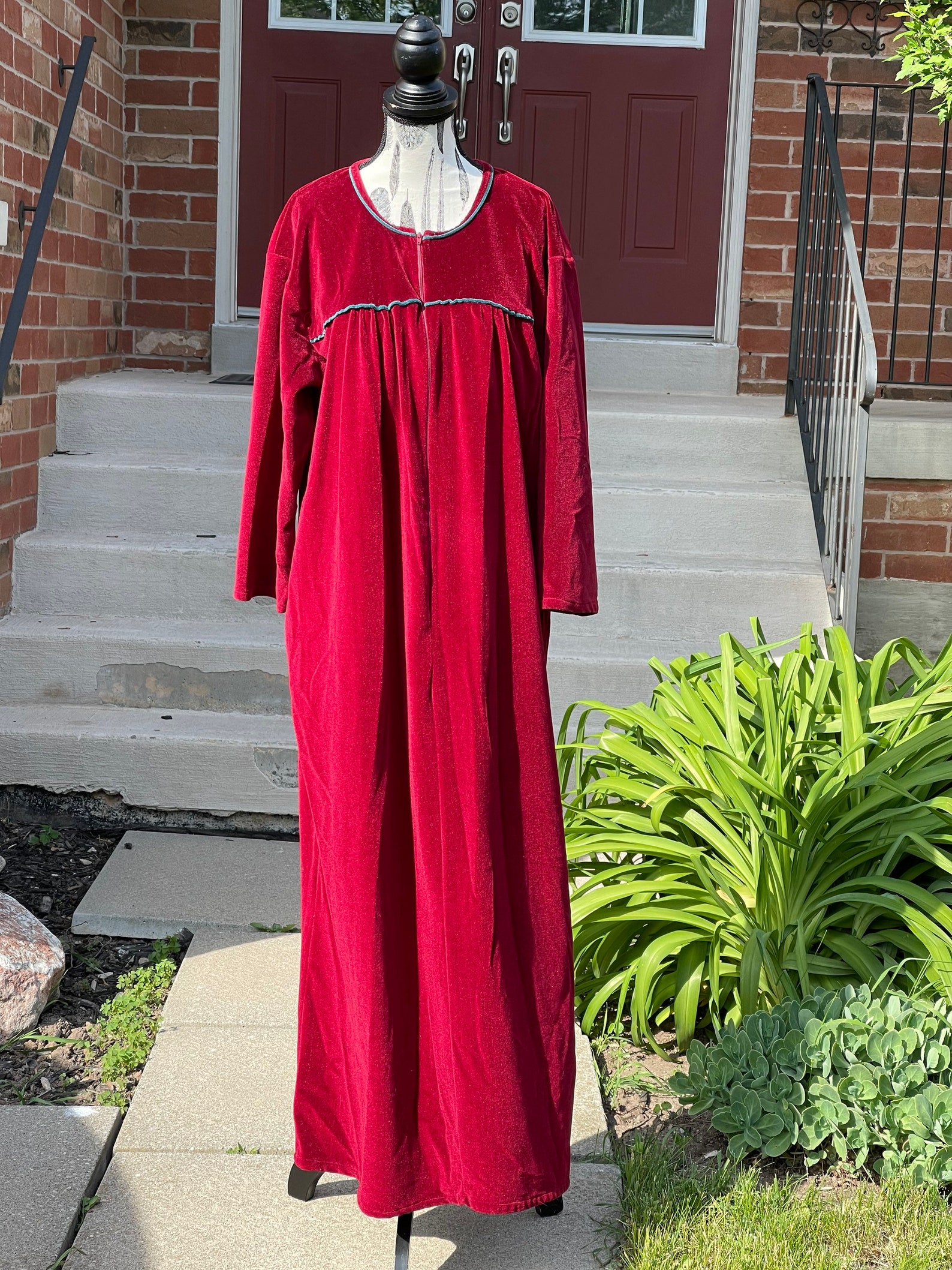 Vintage Hago Red Velour Robe / Cotton Housecoat / House Coat Etsy