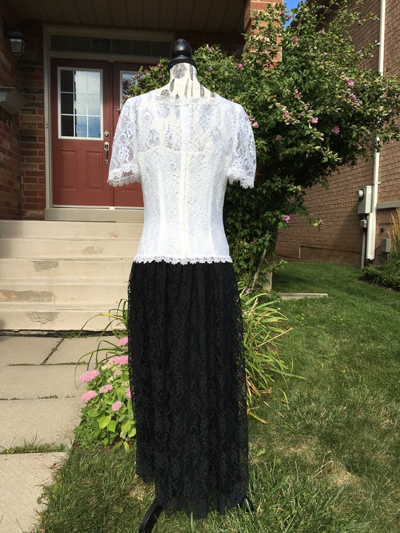 Vintage 90s Lace Maxi Dress / Elegant Long Dress … - image 3