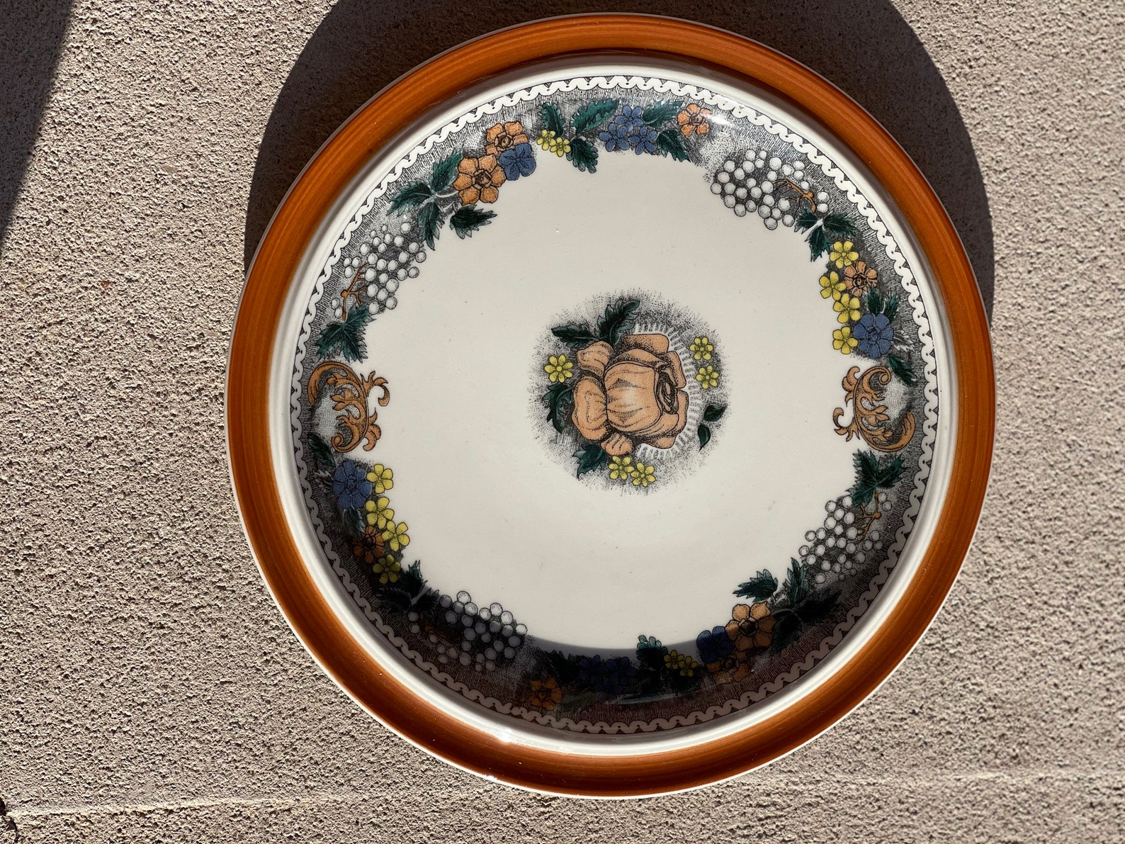 Vintage Goebel Country Burgund Dinner Plate / Ovenproof Dinner Etsy