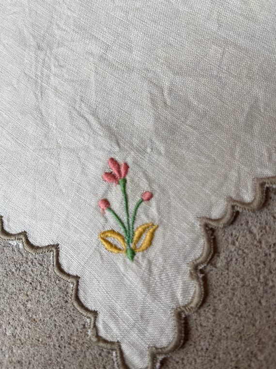 Embroidered Linen Handkerchief Set of 2 Mother of… - image 3