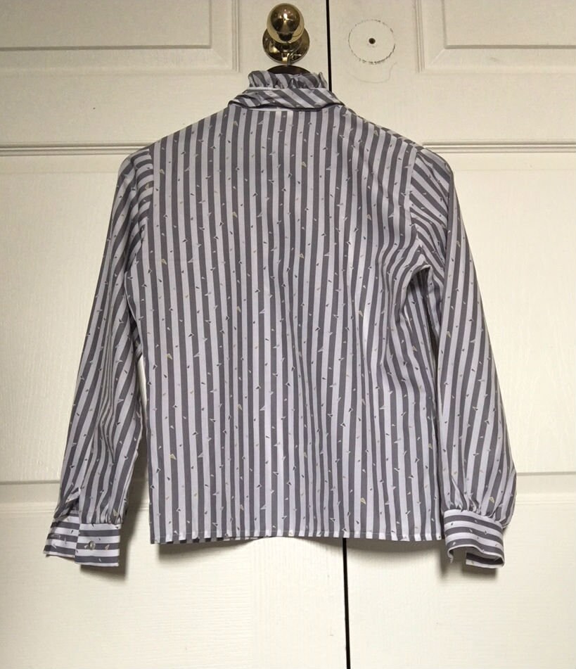 Vintage Shirt-Tales by Style Rite Geometric Striped Blouse | Etsy