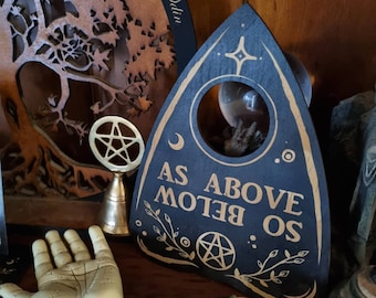 Decorative Planchette // Laser Engraved Spirit Board Pointer // Gothic Witch Decor