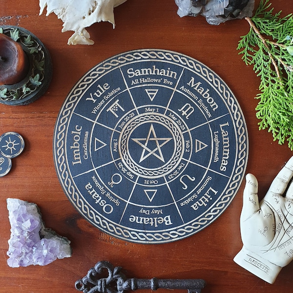 Pentagram Wheel of the Year // Pagan Witch Calendar Board // Celtic Sabbat Board