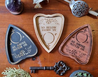 Planchette Trinket Dish // Magical Witchy Jewellery Tray // Wooden Homewares
