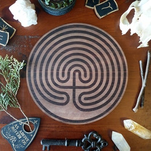 Hekate&#39;s Labyrinth // Finger Labyrinth Tile // Magickal Decor
