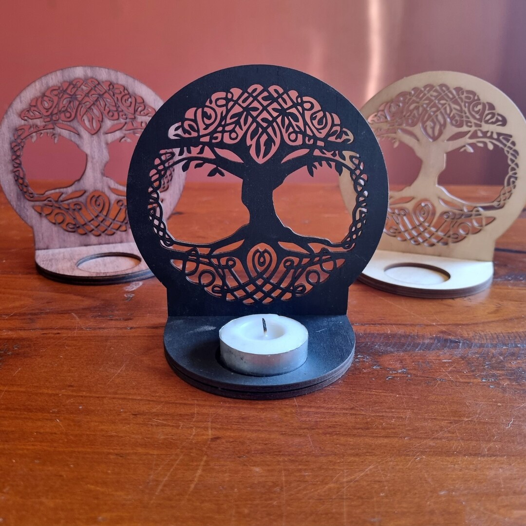 Tree of Life Tea Light Holder // Laser Cut Shadow Candle Etsy