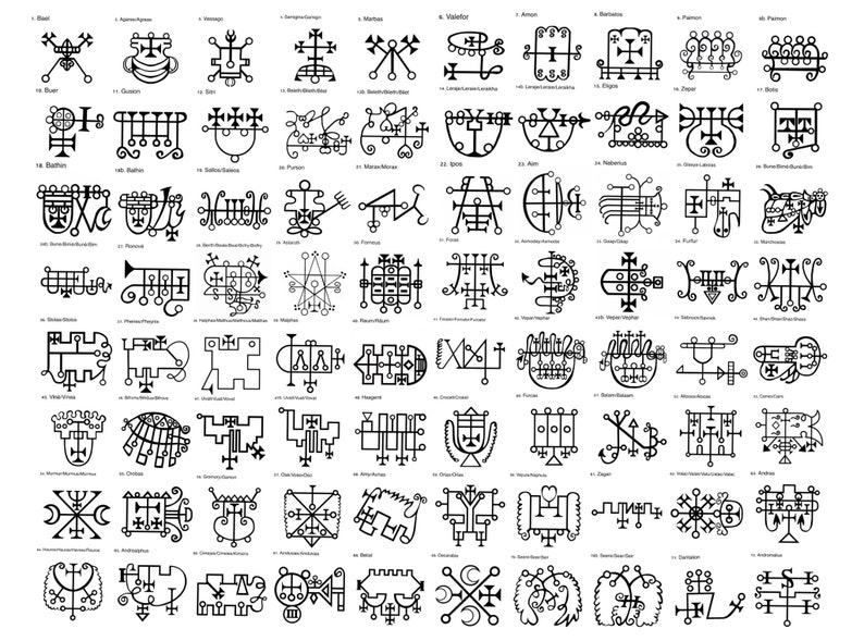 Ars Goetia Tiles // 72 Demon Sigils // Magickal Wares - Etsy Australia