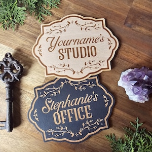 Custom Office Door Plaque // Personalised Studio Room Sign
