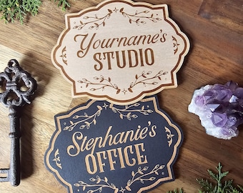 Custom Office Door Plaque // Personalised Studio Room Sign