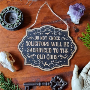 Do Not Knock Sign // No Solicitors Witchy Gothic Decor Sign