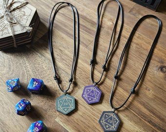 Collier D20 Dice // Pendentif Dice // Geek Gaming D&D Jewellery