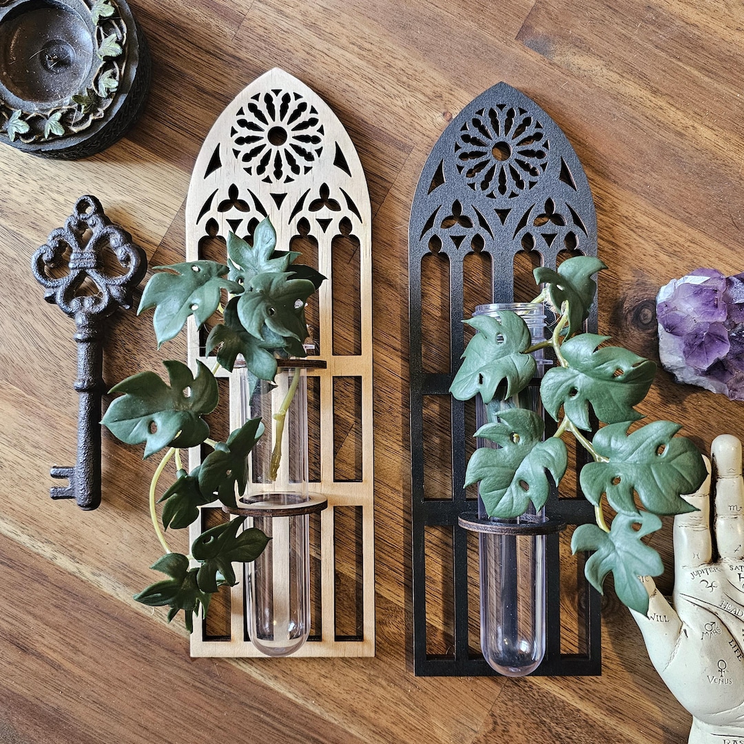 Gothic Window Propagation Vase Wall Hanger