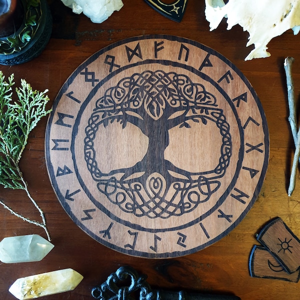 Tree of Life Altar Tile // Yggdrasil Norse Viking Tile // Magickal Decor