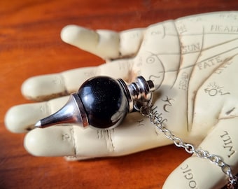 Obsidian Pendulum // Crystal Charm Pendulum // Divination Dowsing Tool