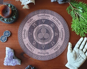 Triskele Wheel of the Year // Pagan Witch Calendar Board // Magickal Sabbat Board