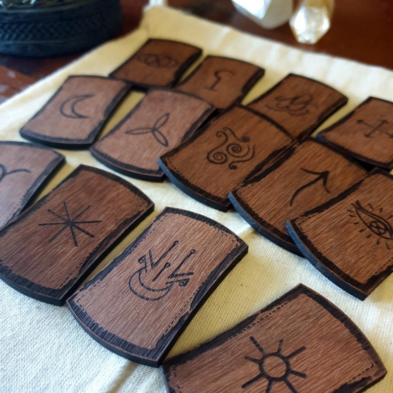 Witches Rune Set Tiles // Laser Engraved Witch Runes // - Etsy Australia
