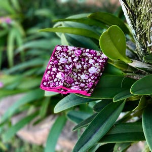 Men's Floral Pocket SquareWedding Handkerchief,Groomsmen ,Father Gift,Boyfriend,Gift,Party,Vintage,White,Wedding Accessories,Graduation Prom image 3