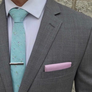 Skinny Aqua Floral Tie Wedding Tie Business Tie Party Tie Prom Tie Holiday Tie Graduation Tie Office Tie Casual Tie