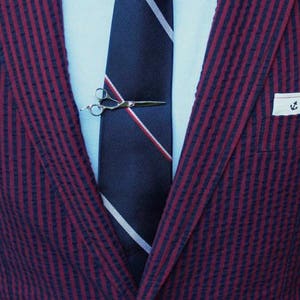 Elegante masculino vintage tesoura clipe de gravata gravata clipe barra presente para ele marido presente amigo presente pai melhor amigo presente de casamento presente original