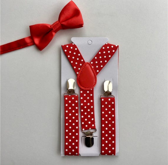 Polyester Kids Wedding Accessories Braces Elastic Adjustable Bow Tie Suspenders