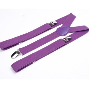 Men's Purple Suspender,Groomsmen ,For Men,Casual Suspenders ,Party Suspenders ,Men's Gift, Adult Suspenders,Wedding,Graduation ,Gift for Him image 1