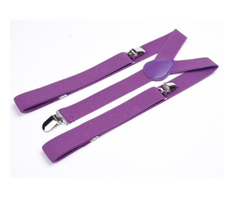 Men's Purple Suspender,Groomsmen ,For Men,Casual Suspenders ,Party Suspenders ,Men's Gift, Adult Suspenders,Wedding,Graduation ,Gift for Him image 1