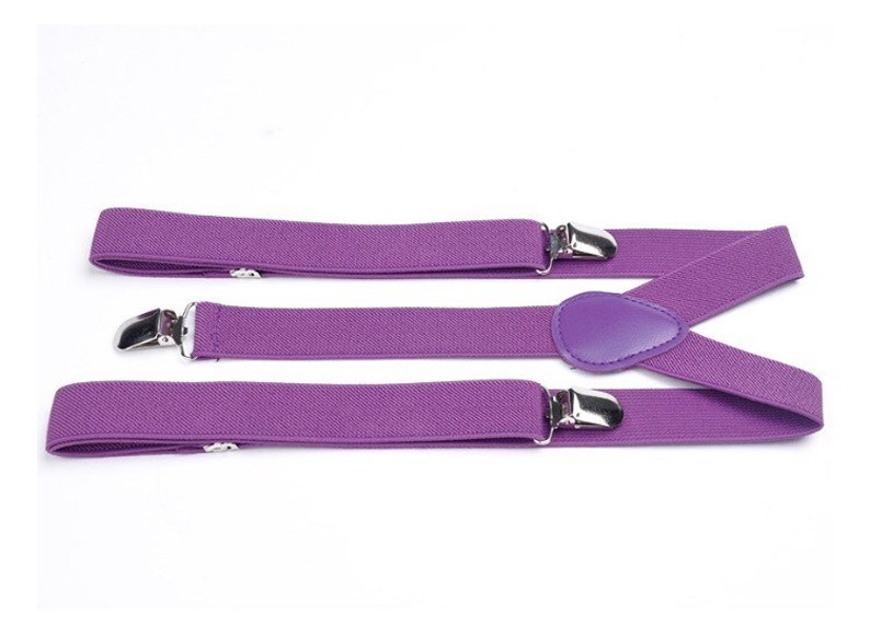 Men's Purple Suspender,Groomsmen ,For Men,Casual Suspenders ,Party Suspenders ,Men's Gift, Adult Suspenders,Wedding,Graduation ,Gift for Him image 2