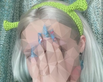 crochet Shrek ear headband