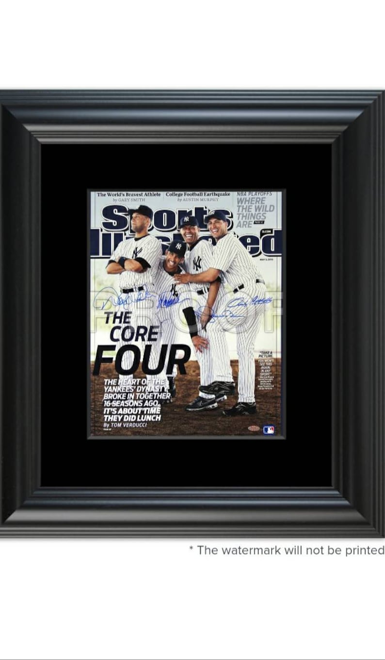 New York Yankees Professionally Framed Core Four Signed Sports