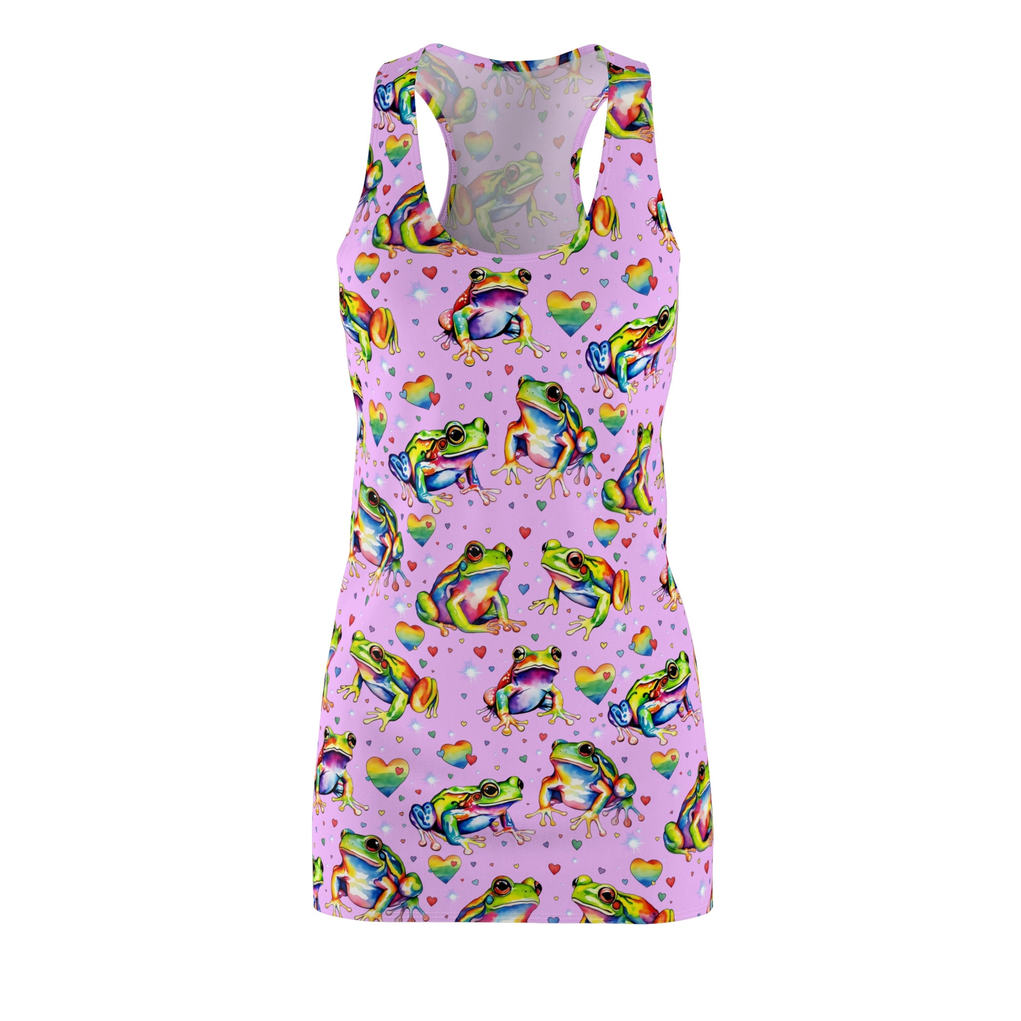 Rainbow Frogs Women's Cut & Sew Racerback Dress