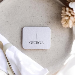 Printed Placecards, Rounded corners. Guest Names, Day of Stationery, Weddings, Minimalist. Printed & Ready for you to use on the day.
