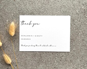 Printed Thank You Cards, Notes, Wedding Stationery, Minimalist. Customised to suit. Personalised, Printed & Ready for you to send.