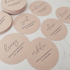 Printed Placecards, Guest Names, Day of Stationery, Weddings, Minimalist. Customised to suit. Printed & Ready for you to use on the day.