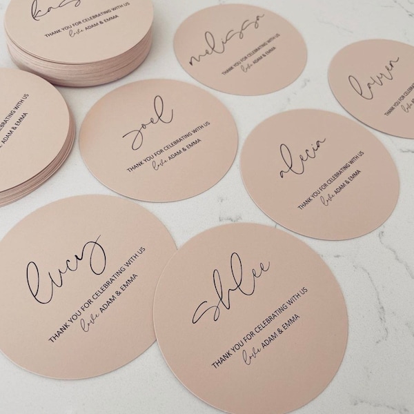 Printed Placecards, Guest Names, Day of Stationery, Weddings, Minimalist. Customised to suit. Printed & Ready for you to use on the day.